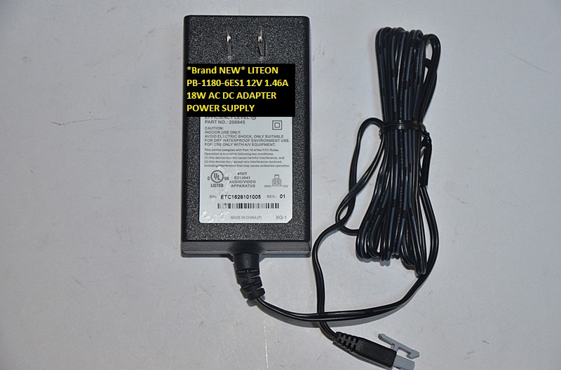 *Brand NEW* LITEON PB-1180-6ES1 12V 1.46A 18W AC DC ADAPTER POWER SUPPLY